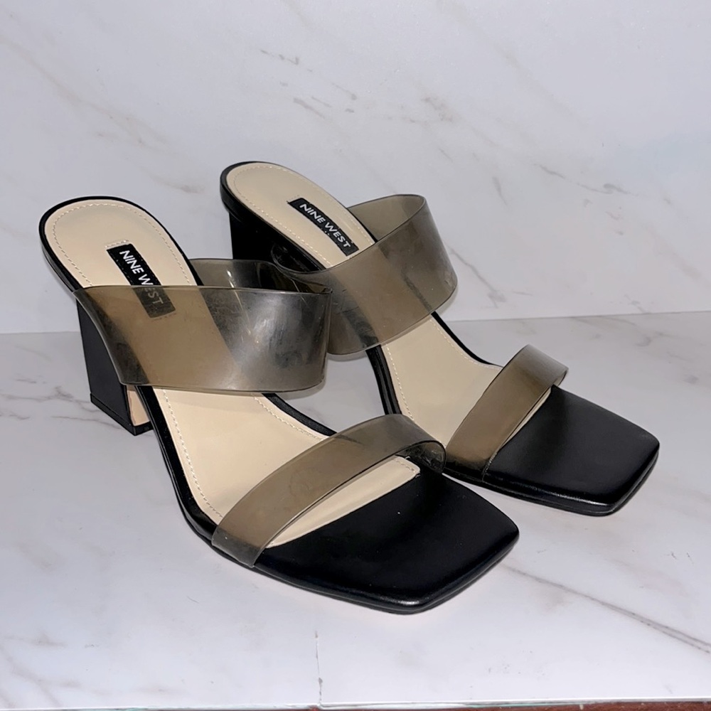 Nine West instaa 3 black strappy heels sz 9.5